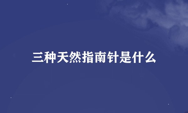 三种天然指南针是什么