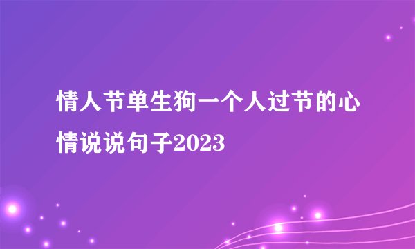 情人节单生狗一个人过节的心情说说句子2023