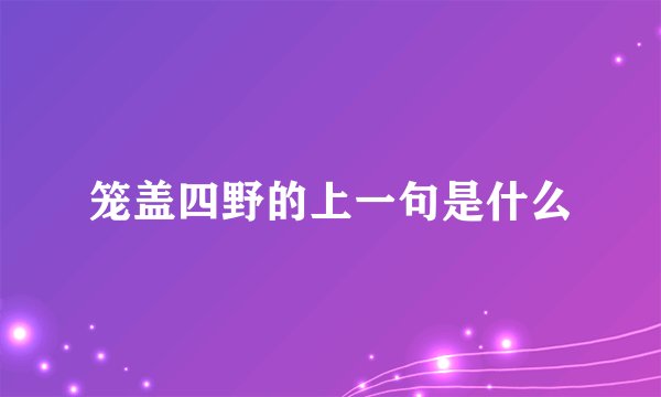 笼盖四野的上一句是什么