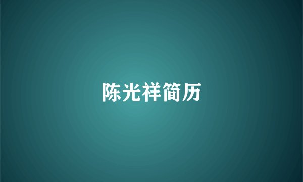 陈光祥简历