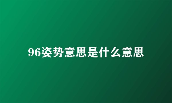 96姿势意思是什么意思