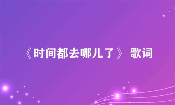 《时间都去哪儿了》 歌词