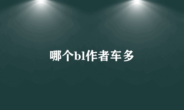 哪个bl作者车多