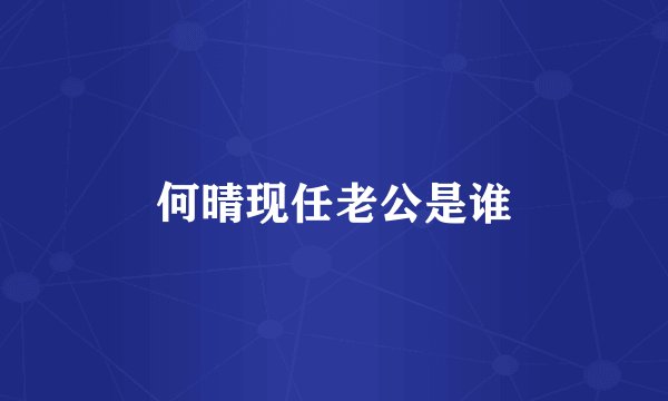 何晴现任老公是谁