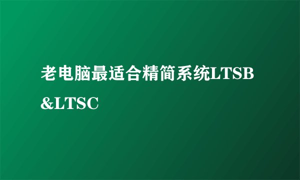 老电脑最适合精简系统LTSB&LTSC