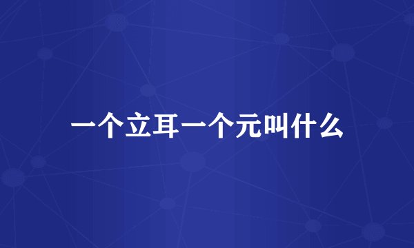 一个立耳一个元叫什么