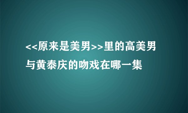 <<原来是美男>>里的高美男与黄泰庆的吻戏在哪一集