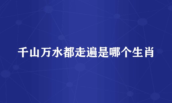 千山万水都走遍是哪个生肖