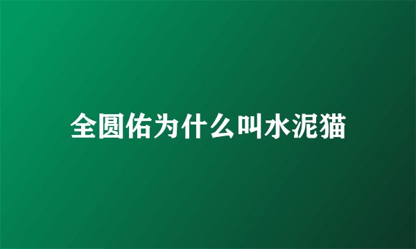 全圆佑为什么叫水泥猫