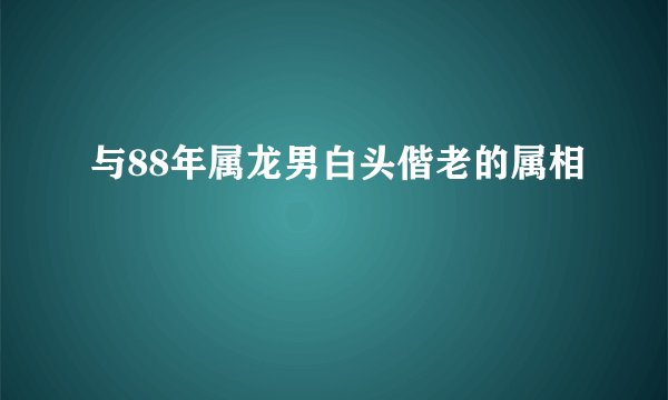 与88年属龙男白头偕老的属相