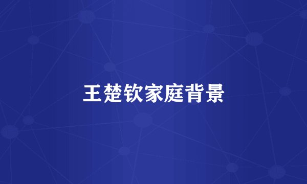 王楚钦家庭背景