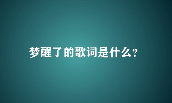 梦醒了的歌词是什么？