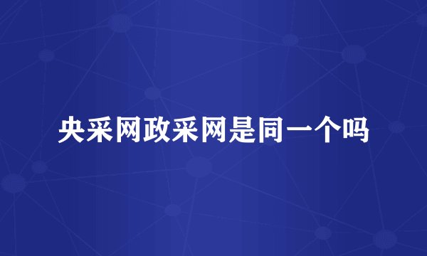 央采网政采网是同一个吗
