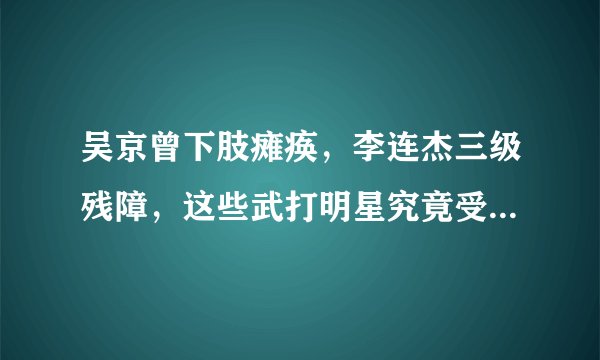 吴京曾下肢瘫痪，李连杰三级残障，这些武打明星究竟受过多重的伤？