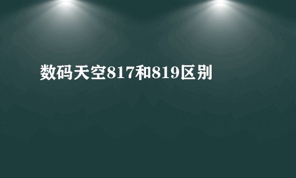 数码天空817和819区别