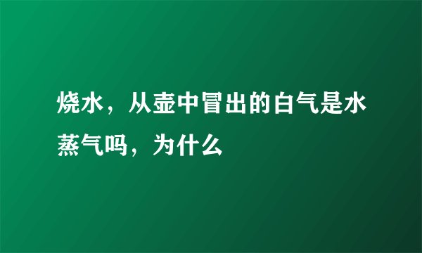 烧水，从壶中冒出的白气是水蒸气吗，为什么