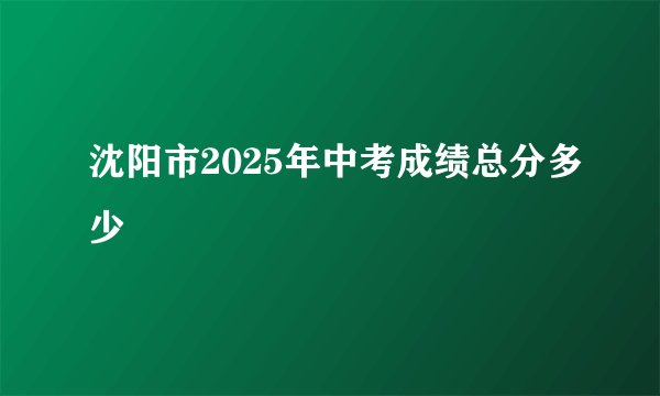 沈阳市2025年中考成绩总分多少