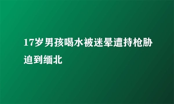 17岁男孩喝水被迷晕遭持枪胁迫到缅北