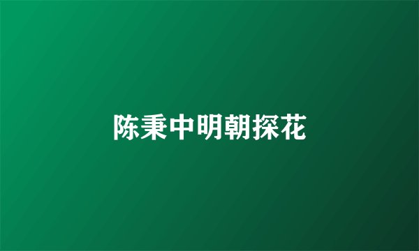 陈秉中明朝探花