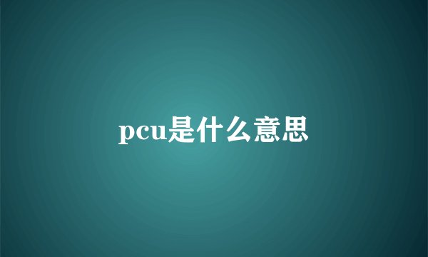 pcu是什么意思