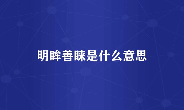 明眸善睐是什么意思