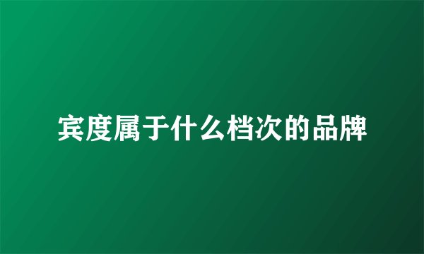 宾度属于什么档次的品牌