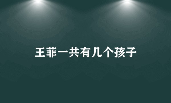 王菲一共有几个孩子