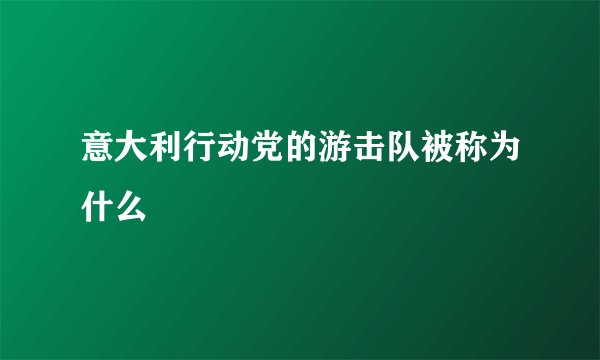 意大利行动党的游击队被称为什么