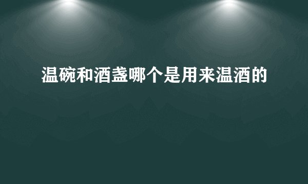 温碗和酒盏哪个是用来温酒的