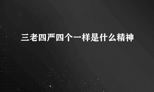 三老四严四个一样是什么精神