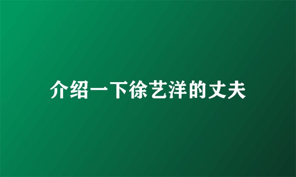 介绍一下徐艺洋的丈夫