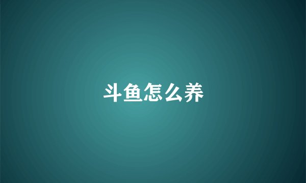 斗鱼怎么养