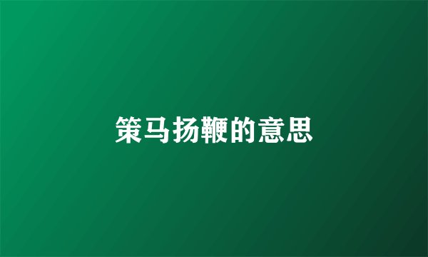 策马扬鞭的意思
