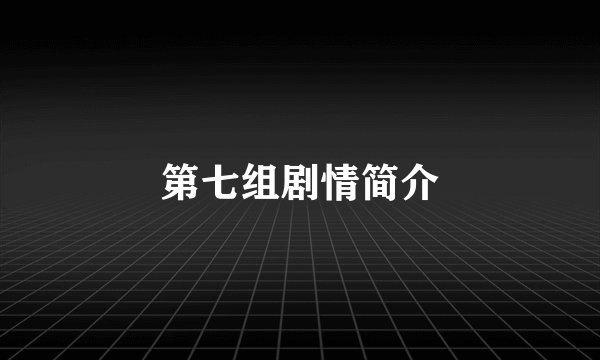 第七组剧情简介
