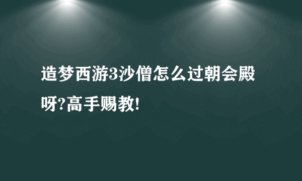 造梦西游3沙僧怎么过朝会殿呀?高手赐教!
