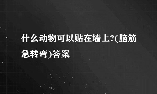 什么动物可以贴在墙上?(脑筋急转弯)答案