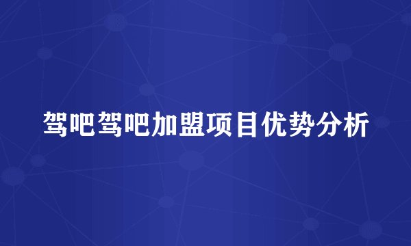 驾吧驾吧加盟项目优势分析