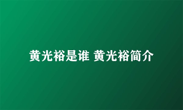 黄光裕是谁 黄光裕简介