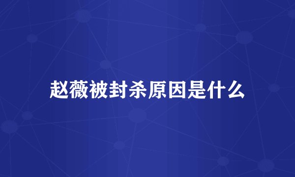 赵薇被封杀原因是什么