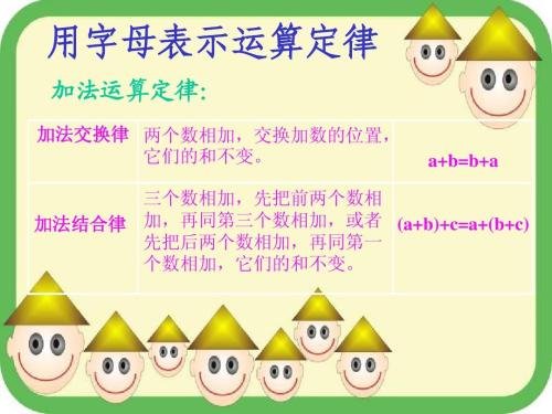 五大运算定律用字母表示