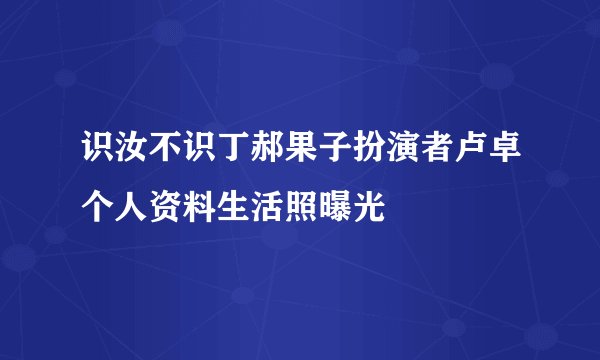 识汝不识丁郝果子扮演者卢卓个人资料生活照曝光