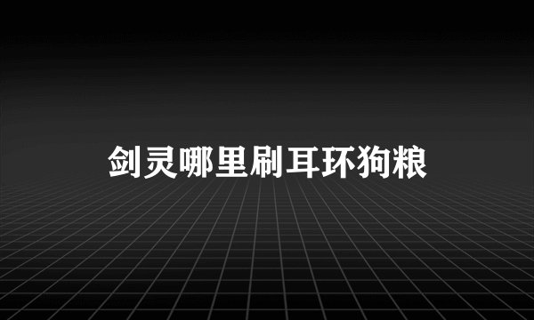剑灵哪里刷耳环狗粮