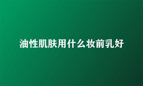 油性肌肤用什么妆前乳好