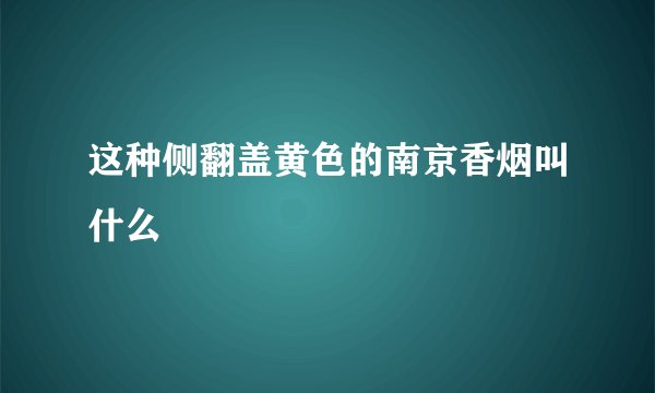 这种侧翻盖黄色的南京香烟叫什么