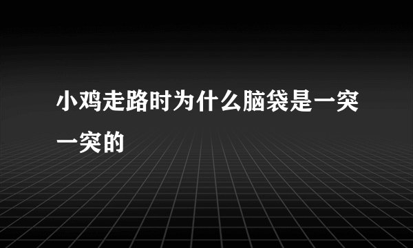 小鸡走路时为什么脑袋是一突一突的