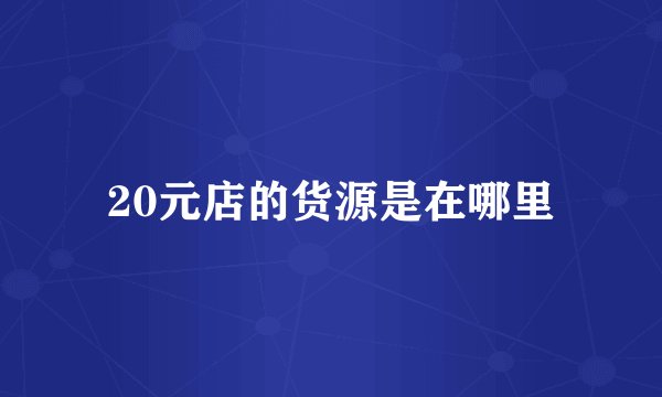 20元店的货源是在哪里