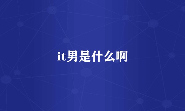 it男是什么啊