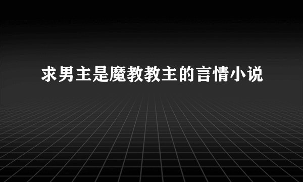 求男主是魔教教主的言情小说
