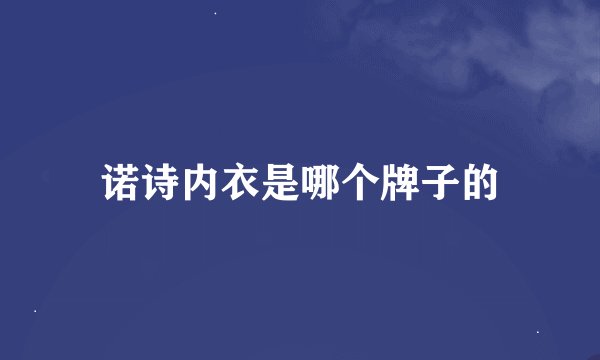 诺诗内衣是哪个牌子的