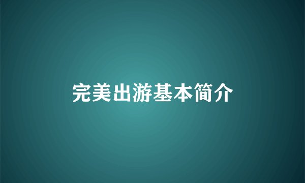 完美出游基本简介